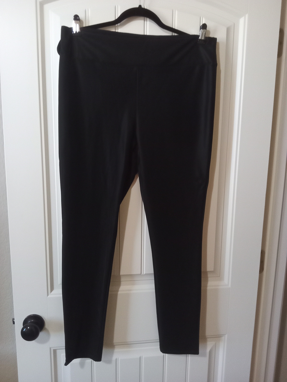 G by Giuliana Black Imitation Leather High-Rise Ponte Leggings Sz XL